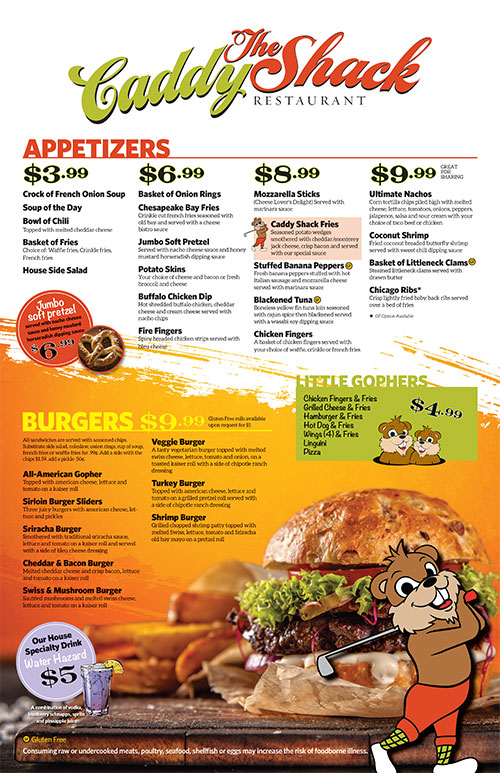 Caddy Shack Restaurant Menus