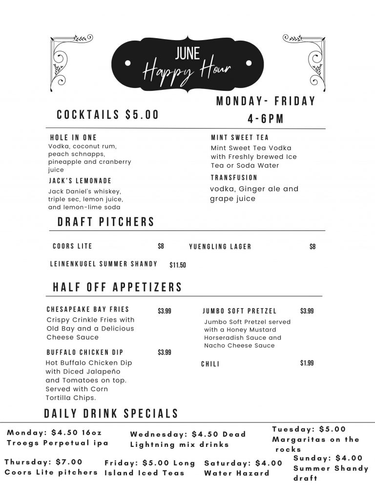 Caddy Shack Restaurant Menus