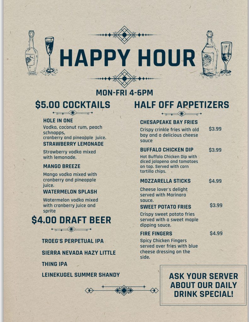 Caddy Shack Restaurant Menus