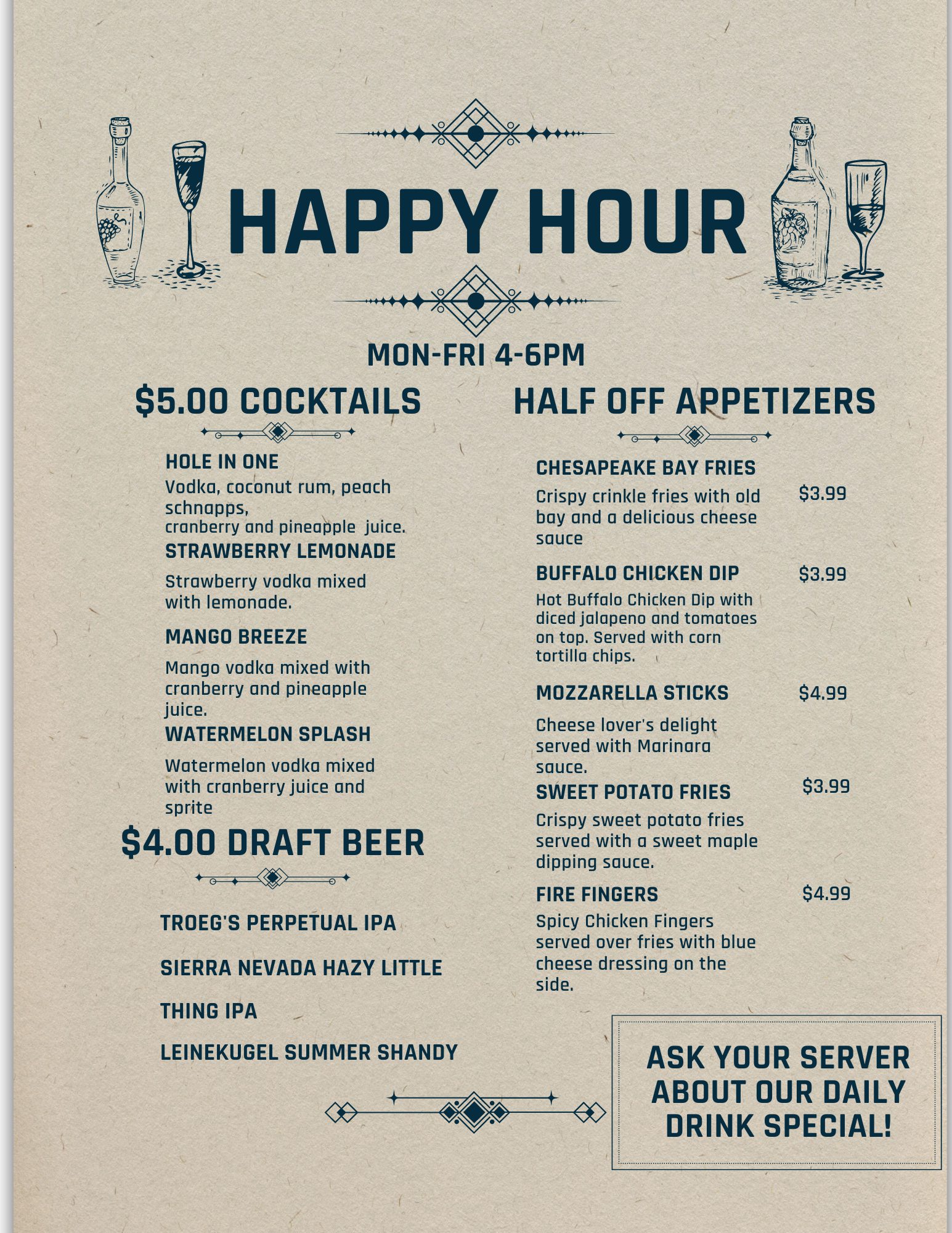 Caddy Shack Restaurant Menus