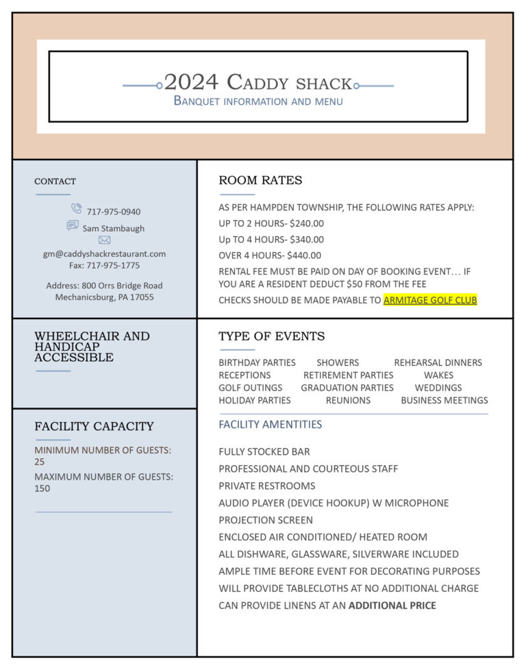 2024 Caddy Shack Banquet Menu Thumbnail