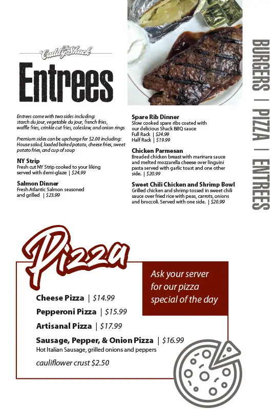 Caddy Shack Menu 2026